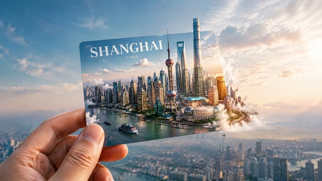 Create an ultra-realistic cinematic 4:5 vertical travel photograph of a sleek, minimalist travel card held naturally in one hand against an expansive sky.
Use [COUNTRY NAME] as the creative focus. Transform the card into a living window into the destination, with a breathtaking miniature aerial world seamlessly emerging from its surface. Feature the country’s most iconic landmark, surrounded by authentic landscapes, architecture, atmosphere, and subtle details unique to the destination.
Make the transition between the physical card and miniature world seamless, magical, and physically believable, as if the entire destination exists inside the card.
Integrate [COUNTRY NAME] in elegant, bold uppercase typography as part of the card design.
Use cinematic natural light, realistic textures, atmospheric depth, subtle reflections, dramatic perspective, soft lens falloff, and premium editorial travel-photography aesthetics.
Ultra-photorealistic, 8K detail, cinematic color grading, realistic skin and materials, physically accurate lighting, luxurious, emotional, aspirational, universally beautiful. No cartoon, no illustration, no artificial CGI appearance. [COUNTRY NAME]=Shang Hai