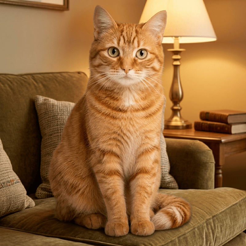 Katzen-Freisteller → gemütliche Sofaecke — Nachher