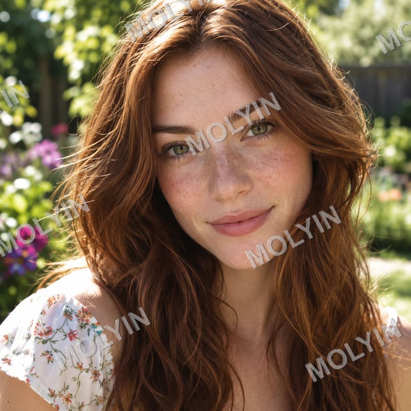 Tiled watermark over a portrait — Before