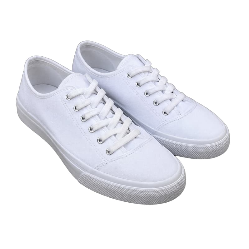 White canvas sneakers — After