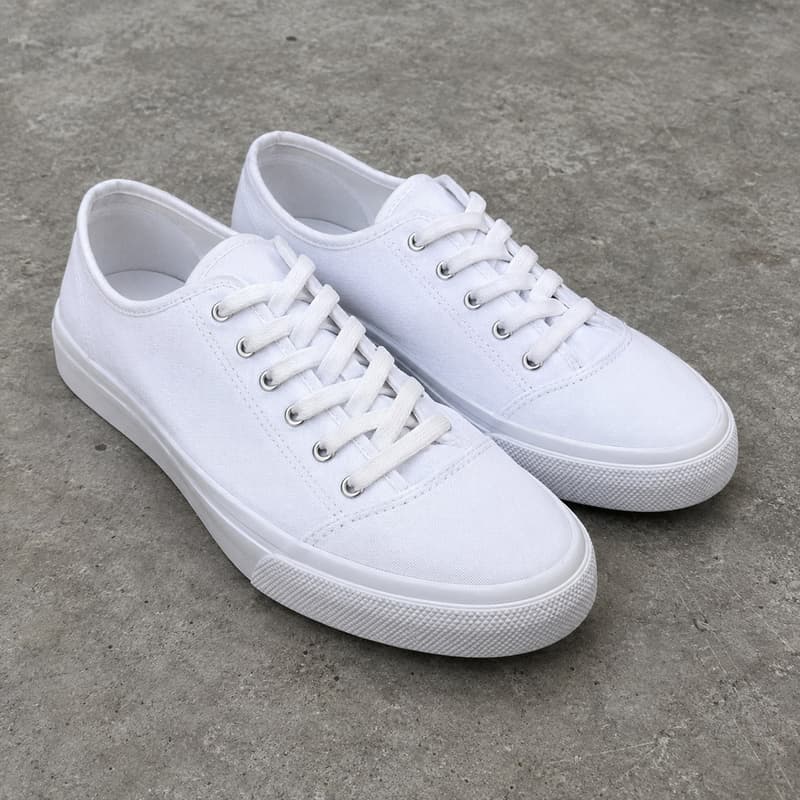 White canvas sneakers — Before